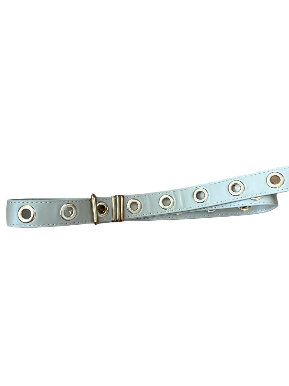 ASOS White Belt with Gold Grommet Hardware